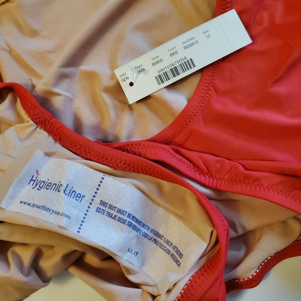 J.Crew red scoopback one-piece swimsuit size 12 - Picture 5 of 5